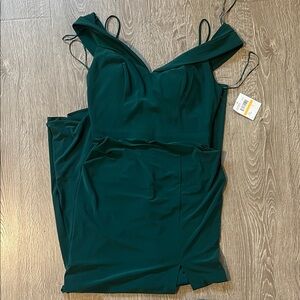 Elegant Green Off the shoulder Dress